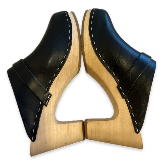 Swedish Hasbeens slip in classic clogs, super-high  black, size 37 - Picture 13 of 16